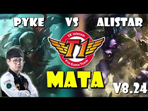 [ SKT T1 Mata ] - Pyke vs Alistar Support - Patch 8.24 KR Ranked - KDA 7/2/14