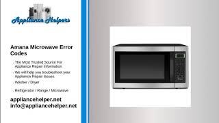 Amana Microwave Error Codes