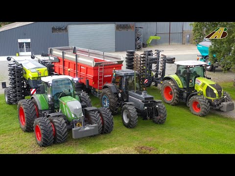 Getreideernte in Frankreich - Mähdrescher New Holland, Traktor Fendt, Claas, IH 1455 Landwirtschaft