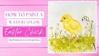 Paint a Cute Watercolor Easter Chick | Easy Spring Tutorial for Beginners | Step by Step