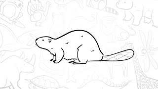 🐾 How to Draw a Simple Beaver | Step-by-Step Lesson 🌲