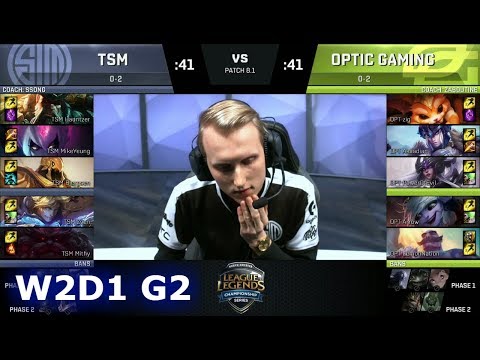 TSM vs OpTic Gaming | Week 2 Day 1 of S8 NA LCS Spring 2018 | TSM vs OPT W2D1 G1