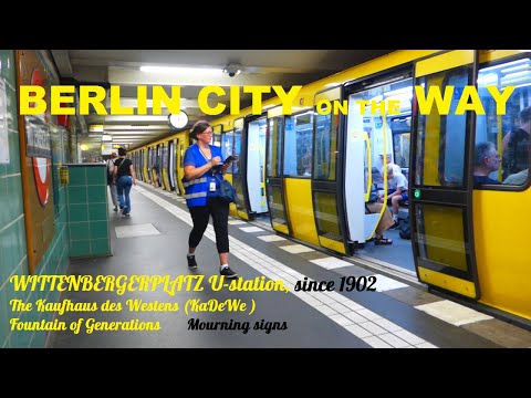 Berliner Stadt auf dem Weg (100)Untert in 20 Sprachen. KaDeWe. Brunnen der Generation. Trauerzeichen