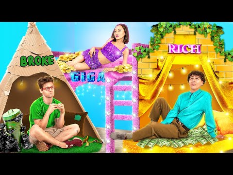 Kami Membangun Ruang Rahasia! Ruang Rahasia Miskin vs Mewah vs Sangat Mewah