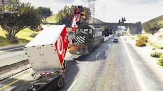 GTA 5 Train on the highway