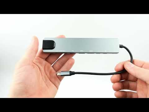 USB Хаб для макбука, телефона DP Type C 4k HDMI + PD + USB C + 2 USB 3.0/3.1 + DS/TF + RJ45 LAN - фото 1 - id-p1737630588