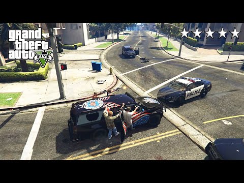 GTA 5 - Franklin And Friends FIVE STAR CARBINE MK II COP BATTLE! (GTA V Funny Moments)