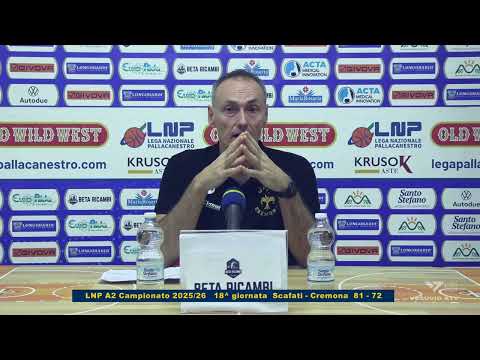 Basket LNP Serie A2 Scafati vs Cremona 81 – 72 Coach Luca Bechi post gara