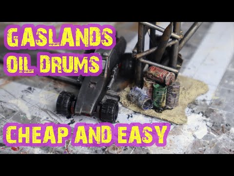 Terrain Barrels - Gaslands 55 gallon drums - Quick and Easy scatter miniatures for table top gaming