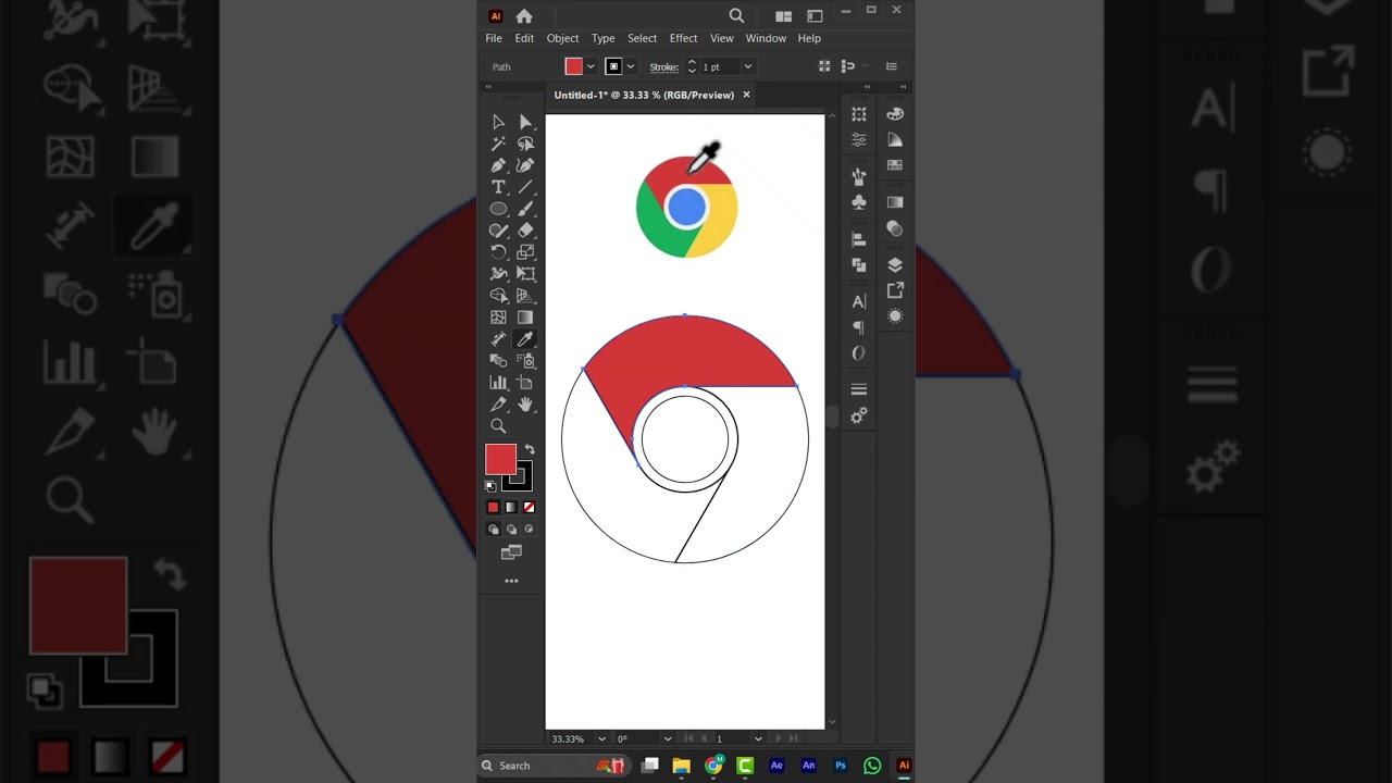Designing the Google Chrome Logo in Adobe Illustrator!