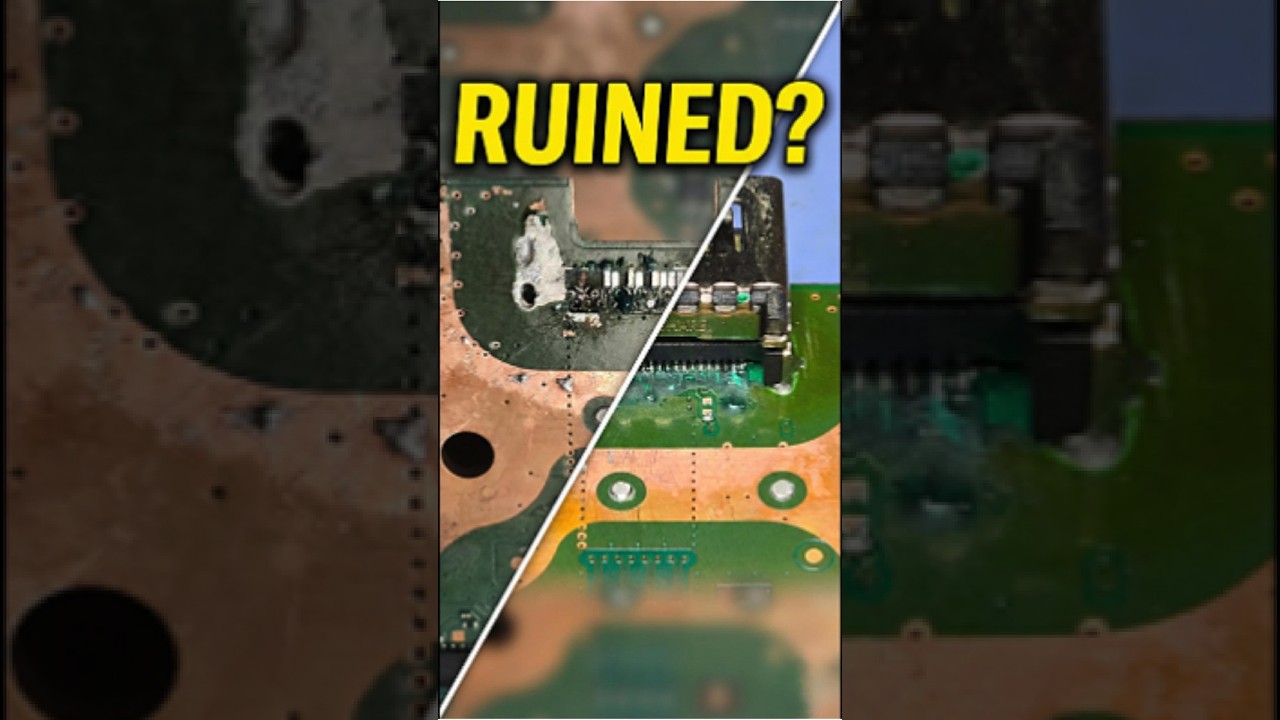 PS5 HDMI Disaster: Liquid Metal Spill & Torn Traces Repair