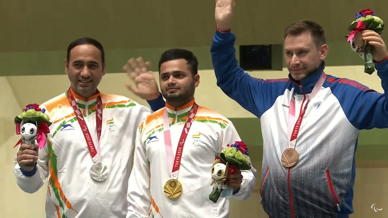 Manish NARWAL Wins Gold & SINGHRAJ Wins Silver Para Shooting Tokyo2020 Paralympics