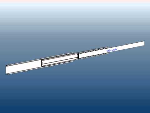 Over Travel Drawer Slide | Accuride Accuride drawer slide on a blue faded background.