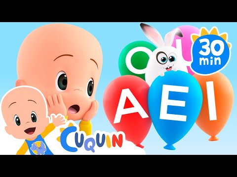 Aprenda as vogais e as cores com os balões mágicos do Cuquin 🔠🎈Vídeos educativos de Cleo e Cuquín