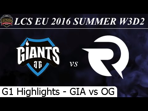 GIA vs OG Game 1 Highlights - LCS EU Summer 2016 W3D2M10 Giants vs Origen