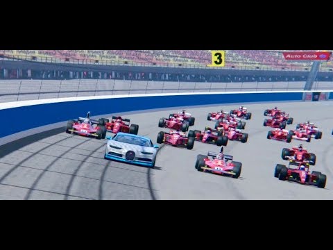 Bugatti Chiron vs All Ferrari F1 - OVAL TRACK