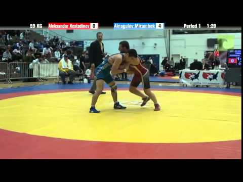 59 KG SF - Aleksandar Kostadinov (Bulgaria) vs. Mirambek Ainagulov (Kazakhstan)