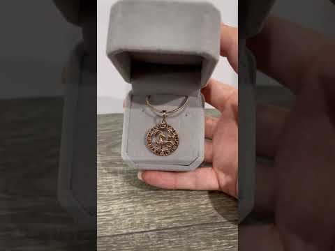 Подарок парню девушке знак зодиака "Золотой Козерог в оправе 12 знаков" кулон на цепочке в бархатной коробочке - фото 1 - id-p2041362522