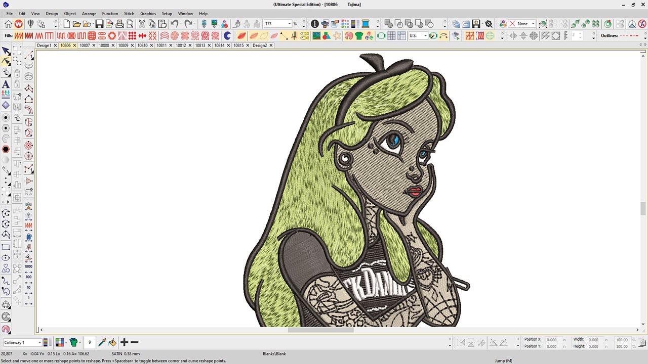 Alice In Wonderland Embroidery logo.