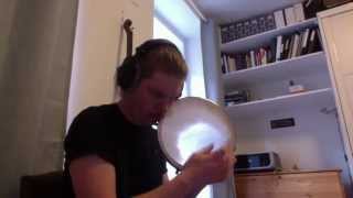 Jens Linell plays the tune Legdekallen from Valdres on tambourine