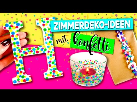 DIY 5 ZIMMERDEKO-Ideen mit KONFETTI EINFACH Konfetti HANDWERK