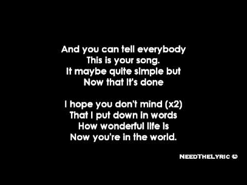 Ellie Goulding - Your Song + Lyrics