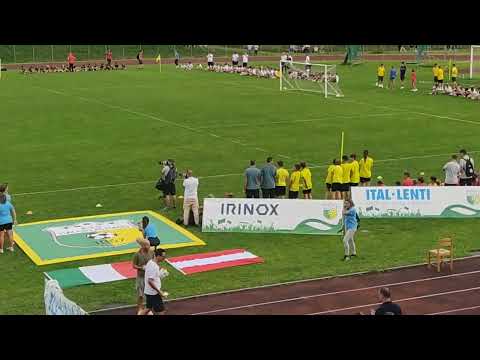 Alpago Cup 2023. Finale Milan - Prodeco Calcio Montebelluna, l'inno nazionale