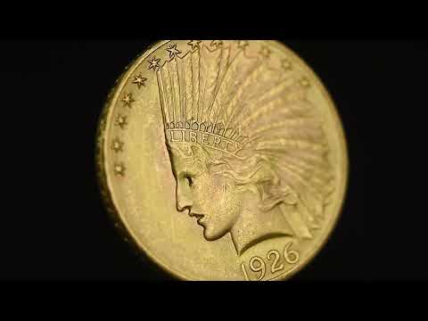 Moneta, USA, Indian Head, $10, Eagle, 1926, U.S. Mint, Philadelphia, AU(55-58)