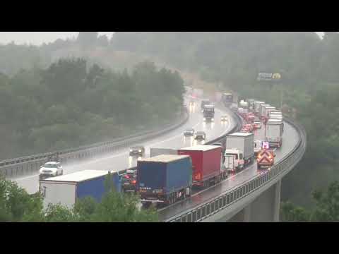 Kolona na D1 - most Vysočina - 5.8.2023