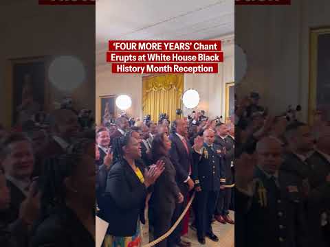 'Four more years' chant erupts at the White House Black History Month celebration