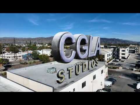 CGLA Drone #1 high over CGLA Studios