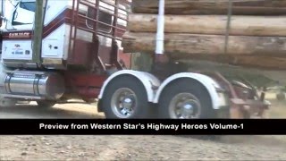preview picture of video 'Western Star 4800 with folding logging jinker in Tasmania'