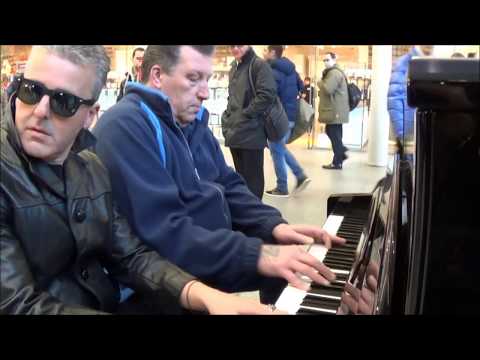 Two Dudes Rock The Boogie on the Station Piano
