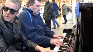 Two Dudes Rock The Boogie on the Station Piano