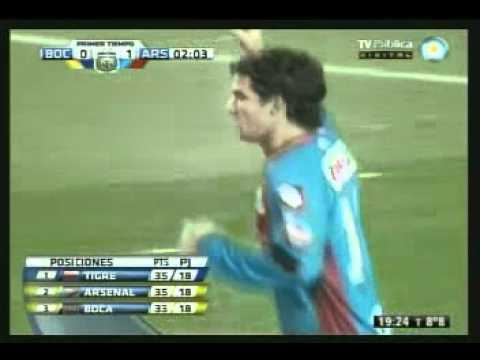 Gol de Zelaya cabezazo a centro de Carbonero - Boca Jrs 0 - Arsenal 1