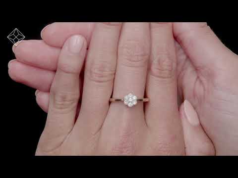 NDE6225 - Lab Diamond Flower Ring 0.25ct H/Si in 9K Gold