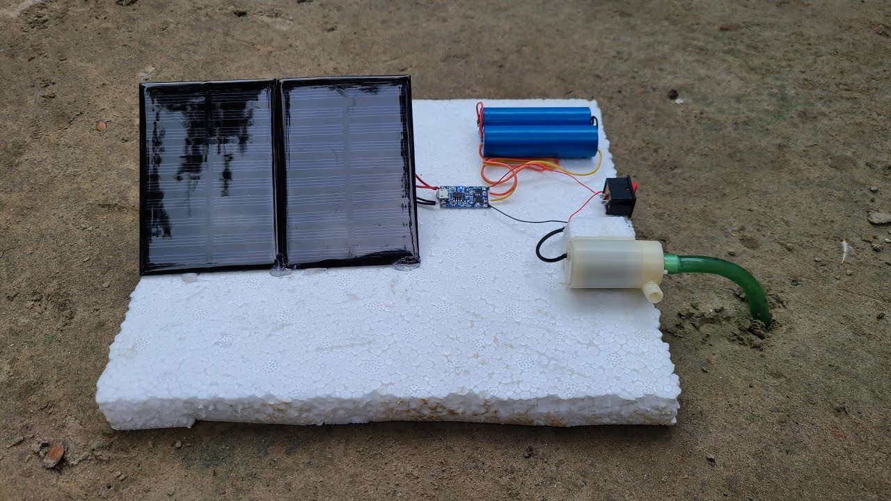 HOW TO MAKE SOLAR POWER WATER PUMP AT HOME - SCIENCE PROJECT