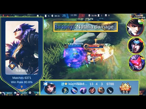 NATALIA INSANE  DAMAGE GAMEPLAY IN MATHICAL RANK!!   NATALIA DAMAGE HACK BUILD 2022..