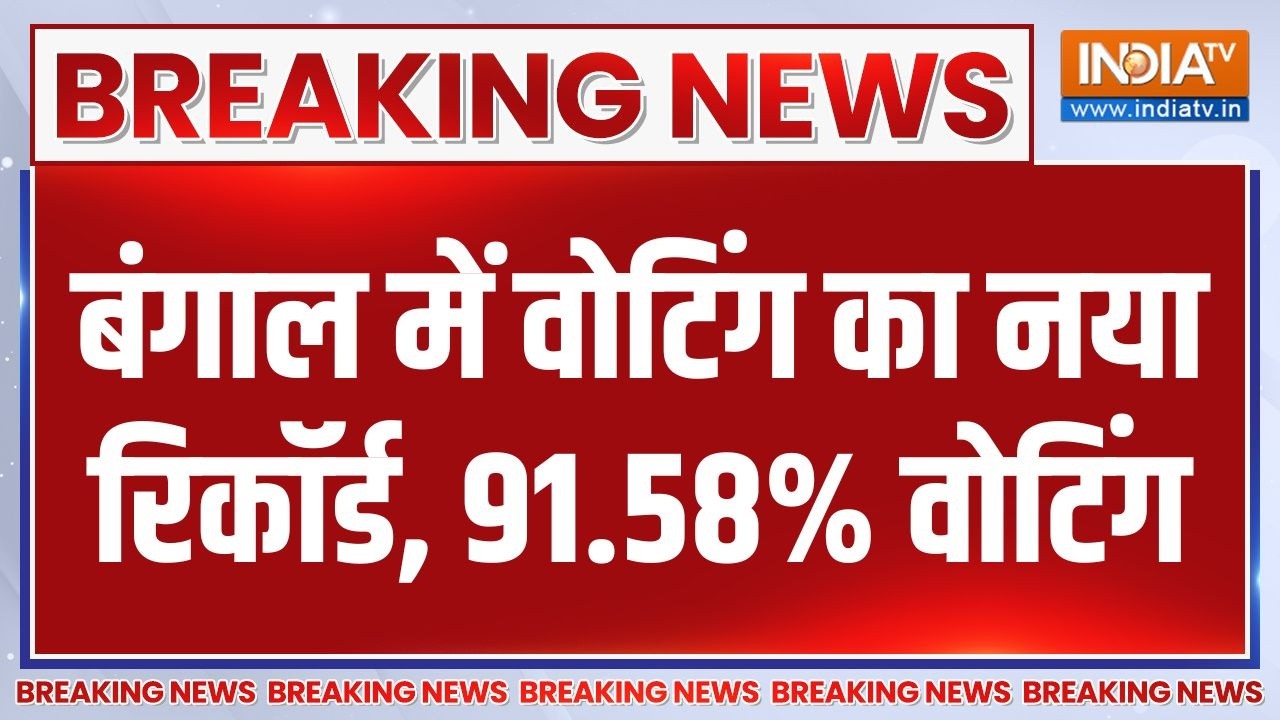 Breaking News : बंगाल में वोटिंग का नया रिकॉर्ड, 91.58% वोटिंग | West Bengal