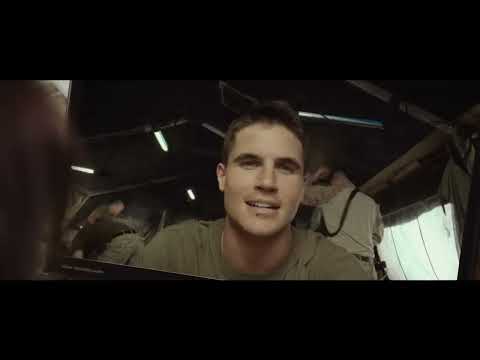 Max 2015 emotional trailer shot of dog beside flag-draped coffin