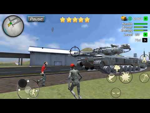 Rope Mummy Crime Simulator: Vegas Hero #41 Military Tank vs Police