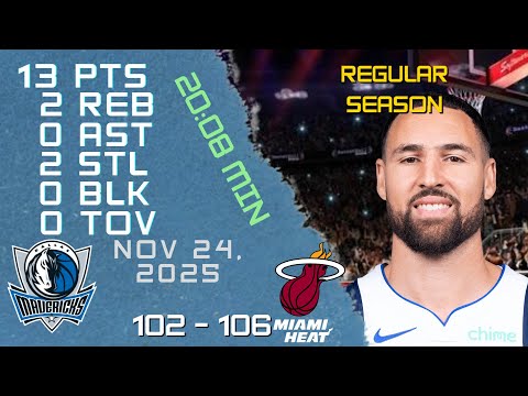 Klay Thompson Player Full High Lowlights vs HEAT 24 11 2025 NBA REGULAR SEASON Game