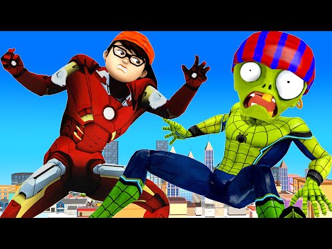 Nick Ironman vs Spider Zombie Protect City - Scary Teacher 3D Hero Animation