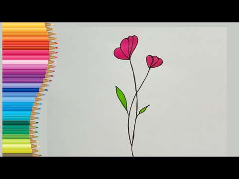 How to draw a flower drawing || Easy colourful flower drawing easy step by step