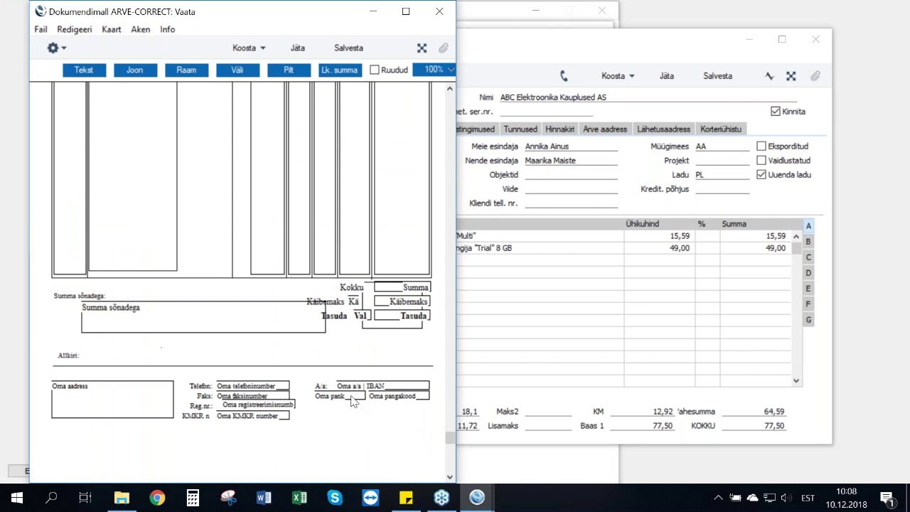 Dokumendimallide muutmine ja sidumine