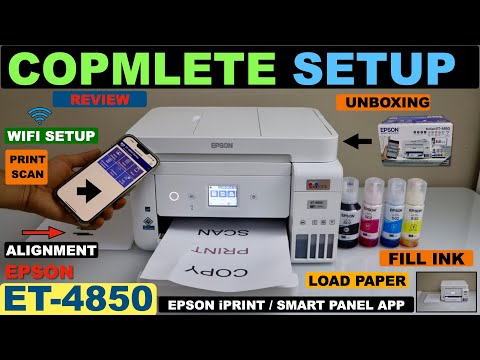 Thumbnail for Epson EcoTank ET 4850 Setup, Fill Ink Tank, Load Paper, Wireless WiFi Setup, Print & Scan, Review