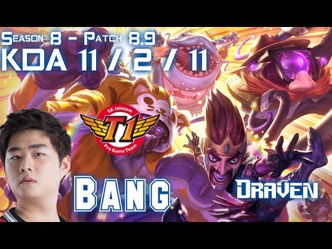 SKT T1 Bang DRAVEN vs TRISTANA ADC - Patch 8.9 KR Ranked