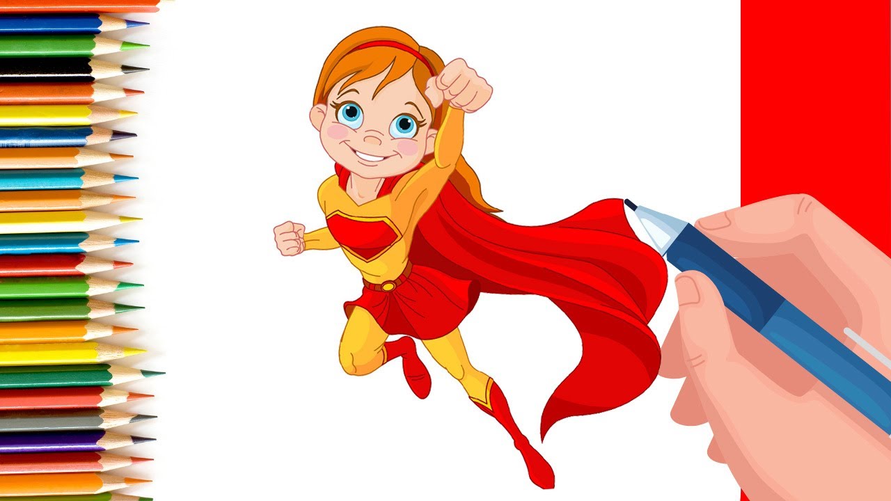 How to Draw a Super Girl #shorts