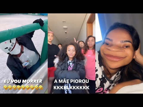 TITIA RAYON NÃO TOMA BANHO + IRMÃZONAS PATINANDO NO GELO - Stories Yarley Ara e Titia Rayon