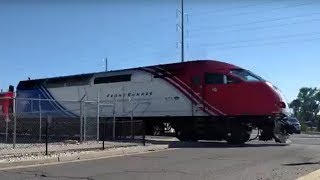 High Speed FrontRunner Commuter Train Rail Crossing with Crossing Arms